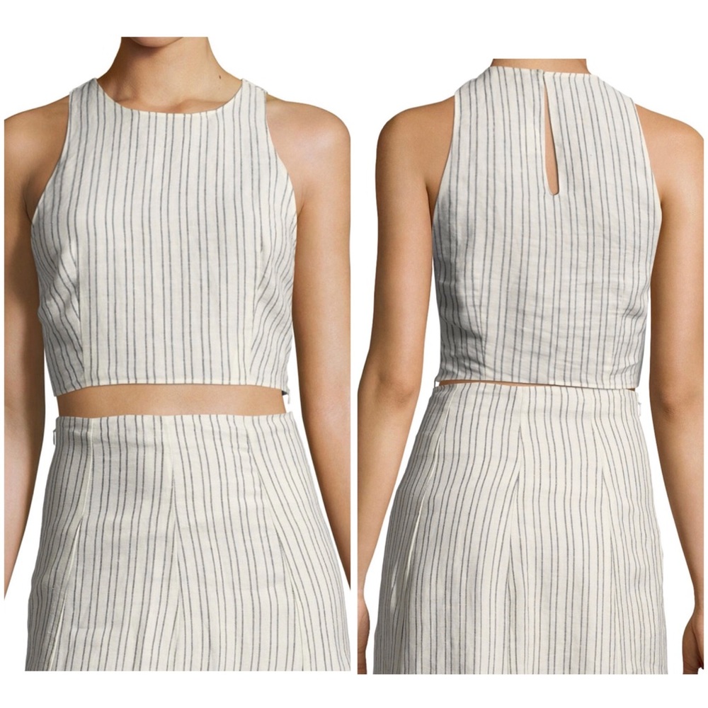 Theory Nikayla Linen Crop Top